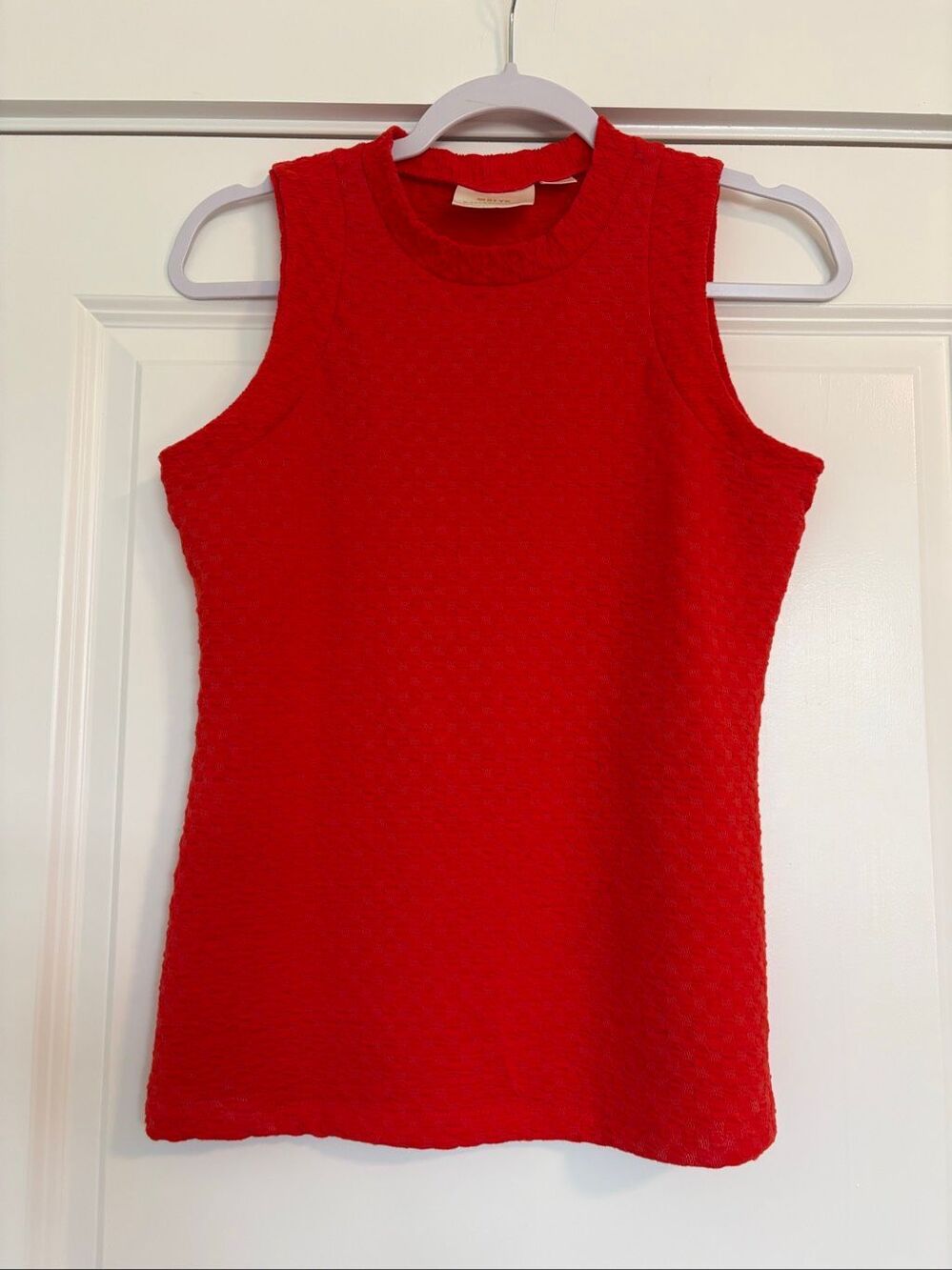 Anthropologie Maeve Red Barbara Jacquard Knit Top Size Small